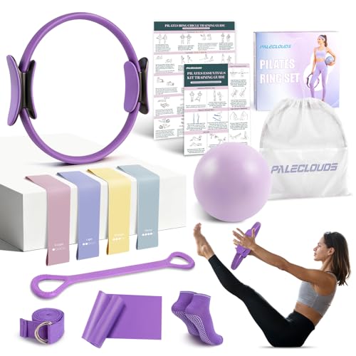 Pilates Ring Set with Resistance Bands and Ball - 12" Home Workout Kit