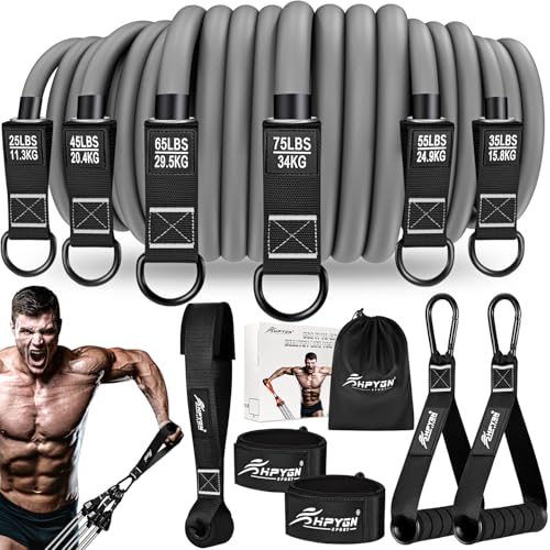 300LBS Heavy Resistance Bands with Handles - Black