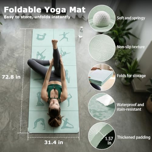 All-in-One Yoga & Pilates Kit with Foldable Mat, Resistance Bands, and Ball