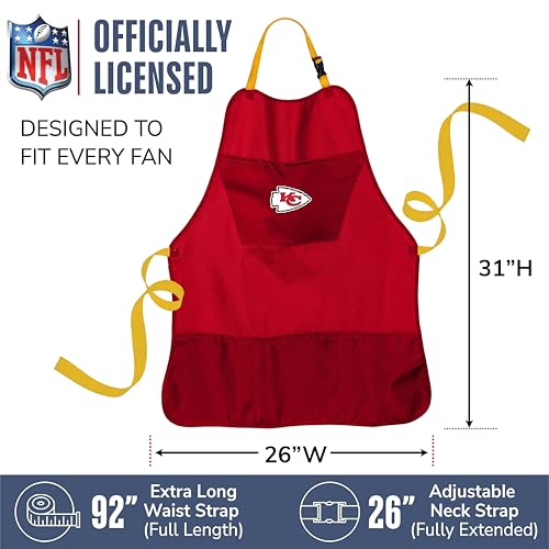 Kansas City Chiefs Cooking Grill Apron - Adjustable with Pockets