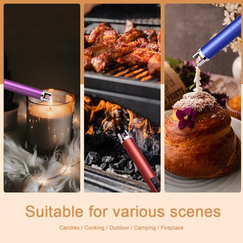 USB Rechargeable Candle Lighter - Electronic Arc Lighter, Windproof, Dark Blue