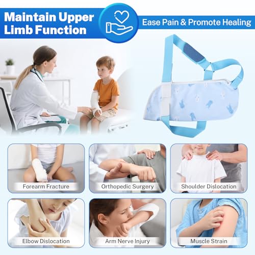 Kids Adjustable Arm Sling X-Small Whale Print for Boys & Girls - Support & Immobilizer