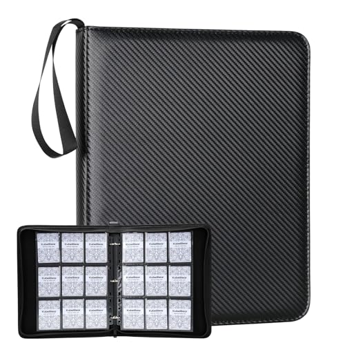 Trading Card Binder – 720 Capacity Zippered Holder with 9 Pockets