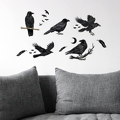 WIRESTER Decal Vinyl Wall Stickers Decoration for Home Office Living Room Wall Bathroom, Ravens Crows