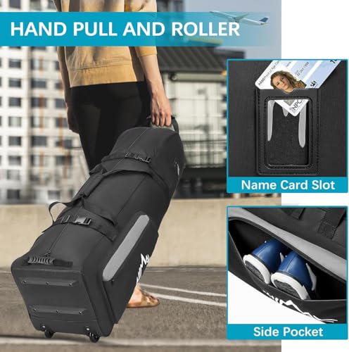 Himal Outdoors Black Soft-Sided Golf Travel Bag with Wheels - Basic Edition