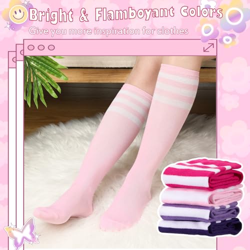 Knee High Socks for Women - Purple, Light Purple, Pink, Rose Red
