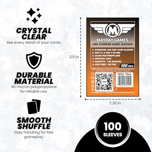Chimera Card Sleeves - 100 Pack, 57.5 x 89 mm, Clear Polypropylene