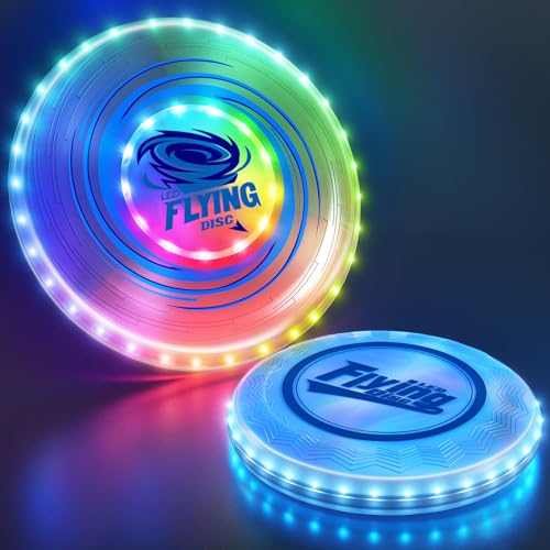 Wee Wonders Light Up Flying Discs Set 2 Pack - 7.8in & 10in Outdoor Toys