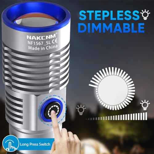 NAKCNM Rechargeable Flashlights High Lumens, 2 Pack 2500 Lumens 4 Modes, Small Magnetic Flashlight Pocket with Clip & Diffuser, Handheld Flashlight Lantern for Camping(Black&Silver)