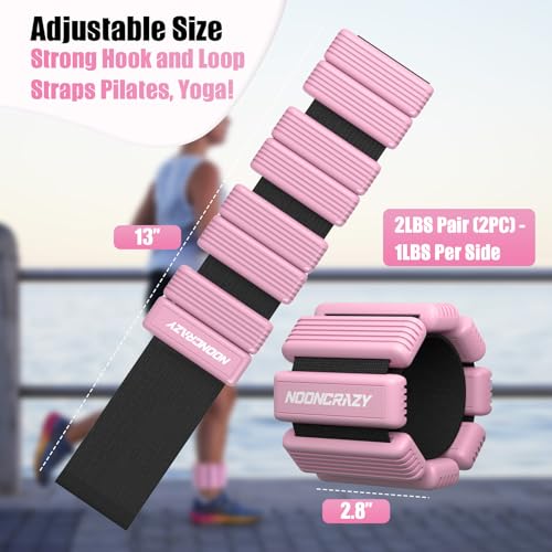 Adjustable 2 lb Ankle & Wrist Weights Set - Pink