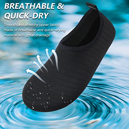 Quick-Dry Water Shoes for Women/Men - 7.5-8.5 Women/6-7 Men - Black