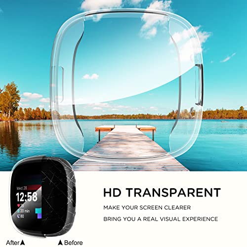 Clear Screen Protector Case for Fitbit Sense 2 / Versa 4 - 4-Pack