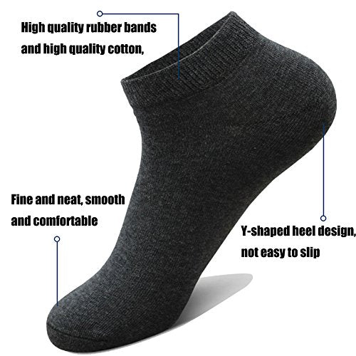 Ankle Socks - 10 Pairs Low-Cut Cotton No Show Socks - Multicolor