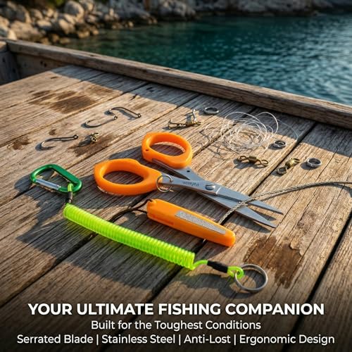 4.5" Fishing Line Scissors & Lanyard Set for Braided Lines
