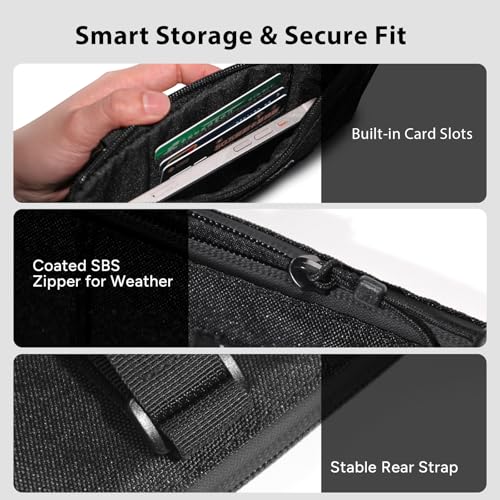Bike Frame Bag - Water-Resistant Top Tube Pouch for Smartphones & Cards - Black