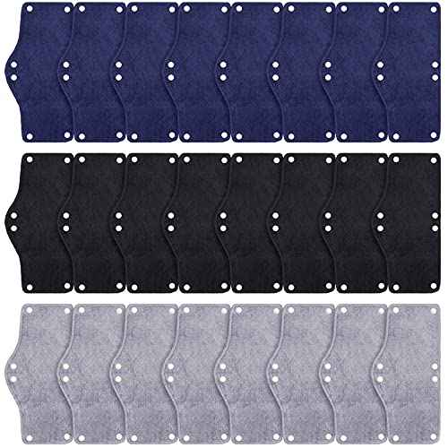 24 Pieces Hard Hat Sweatband, Cotton Helmet Sweatband Hard Hat Liner, Washable Sweat Band Reusable Safety Sweat Band Snap Hard Accessories (Dark Blue,Gray,Black)