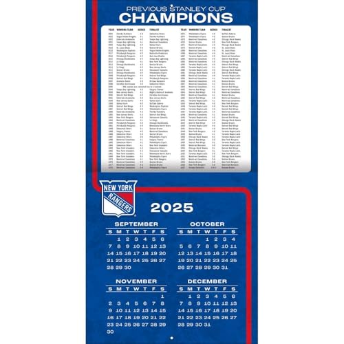 New York Rangers 2026 Wall Calendar - 12x12 Full-Color