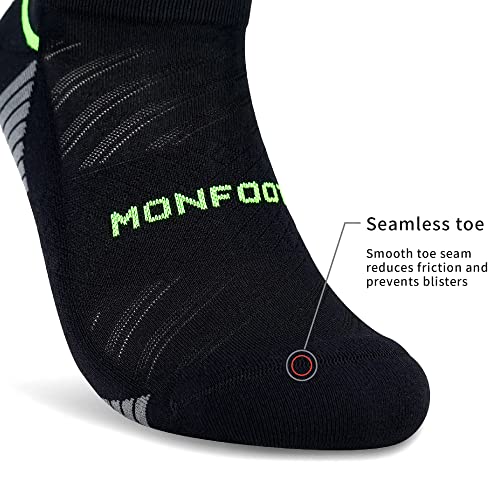 Athletic Cushion Ankle Socks for Men & Women - Black Assort (3 Pairs)