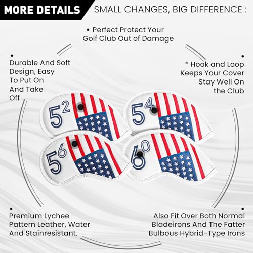 Wedge Golf Iron Head Covers - USA Flag 52° - 1 Pack
