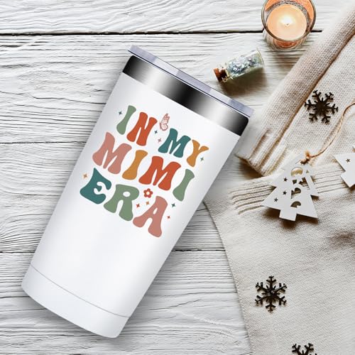 Fufandi Mimi White 20oz Insulated Tumbler Cup - Best Gift for Mimi