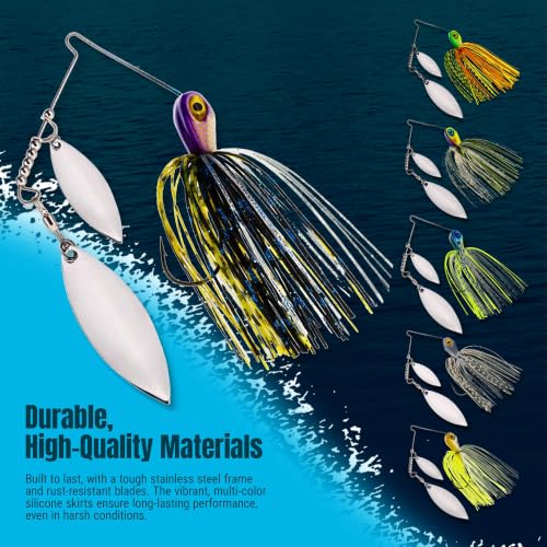 Reaction Tackle Tennessee Shad Spinner Bait 1/2 Oz - Compact Vibration Lure for Bass Trout Pike Salmon Walleye (3-Pack)