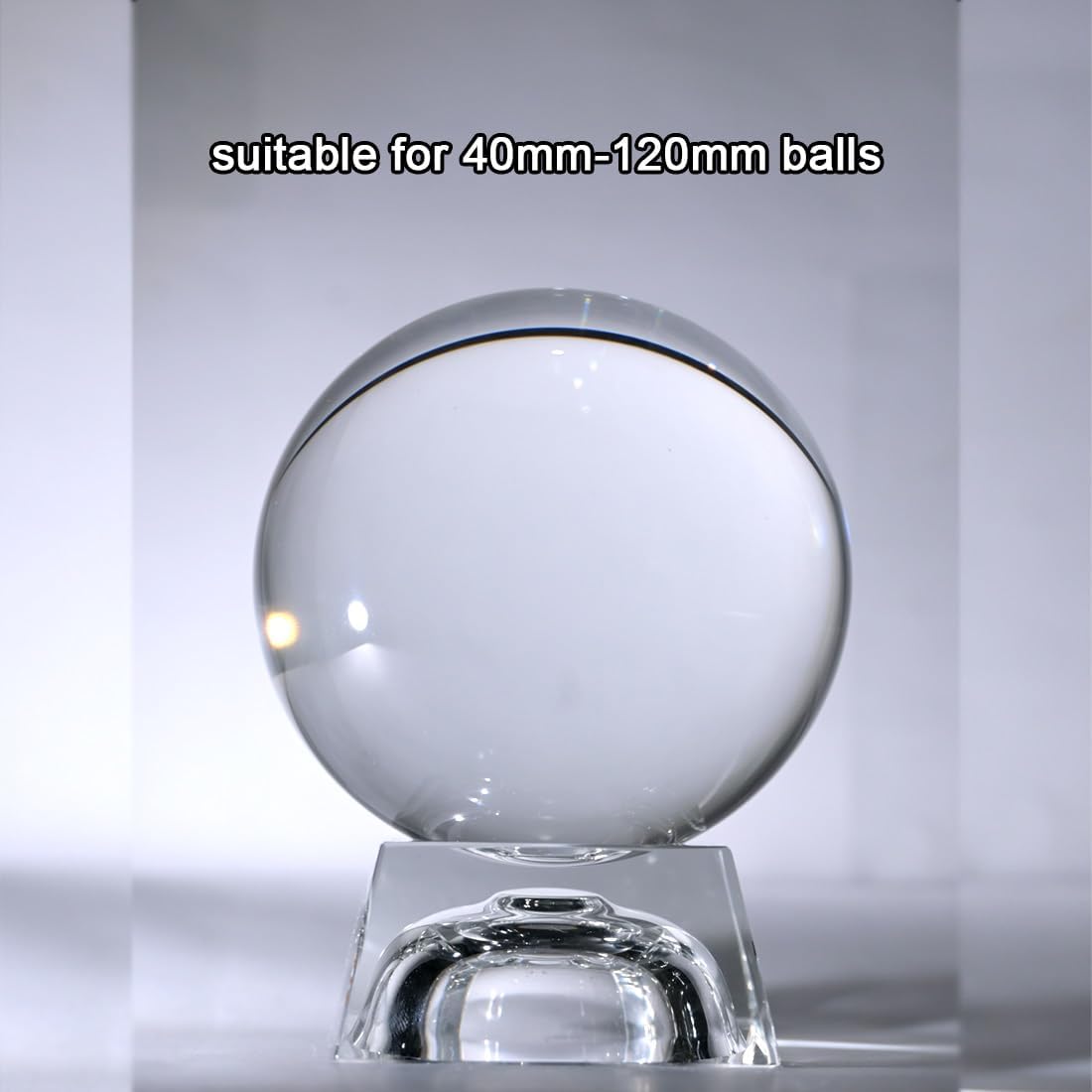 Skiennix Crystal Ball Stand - Clear Sphere Holder for 40mm to 120mm Balls & Marbles | Display Base