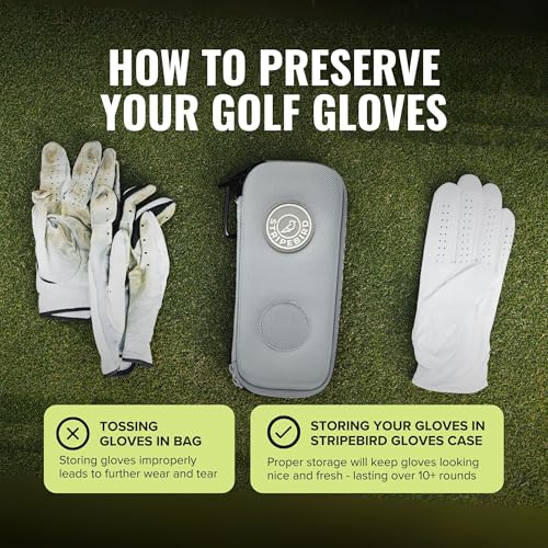 Stripebird Performance Golf Gloves Case - Cool Gray Storage & Organizer