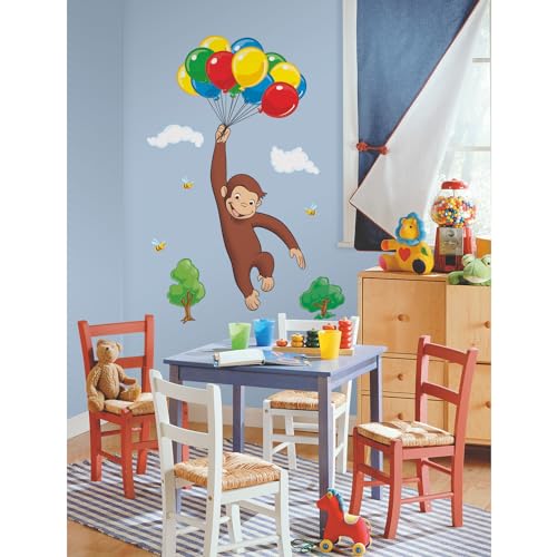 Curious George Giant Wall Decal - Peel and Stick, 19x41 Inches