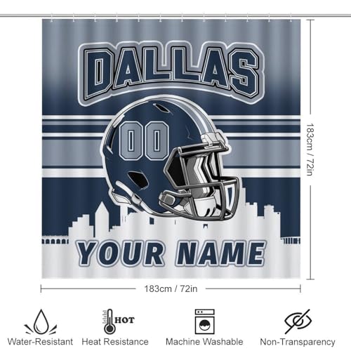 Custom 4PCS Dallas Shower Curtain Set - 72" x 72"
