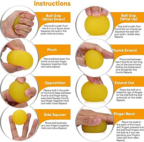 Stress Relief Balls Set - 3 Silicone Hand Therapy Balls