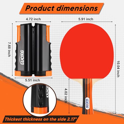 4 Player Ping Pong Paddle Set with Retractable Net & 12 Balls for Indoor Outdoor Play