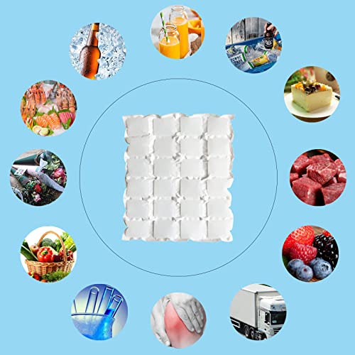 AUZPFRUM Reusable Ice Packs Sheets 5x24 Small Ice Cells for Cooler, Lunch Bags, Insulated Boxes (White)