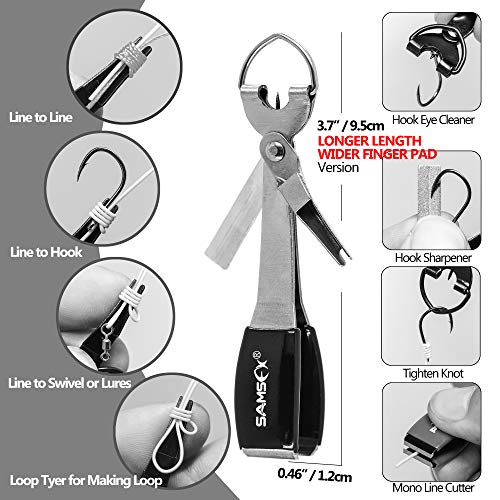 4-in-1 Fly Fishing Knot Tying Tool with Nippers & Retractor - Silvery
