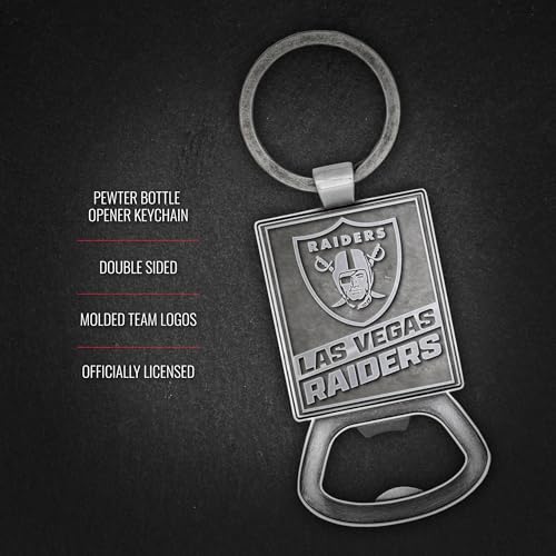 NFL Pewter Bottle Opener Keychain - Las Vegas Raiders
