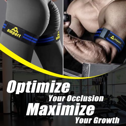 Amport Occlusion Bands 4-Pack: 2" Arm & 3" Leg BFR Straps with Quick-Release Buckle