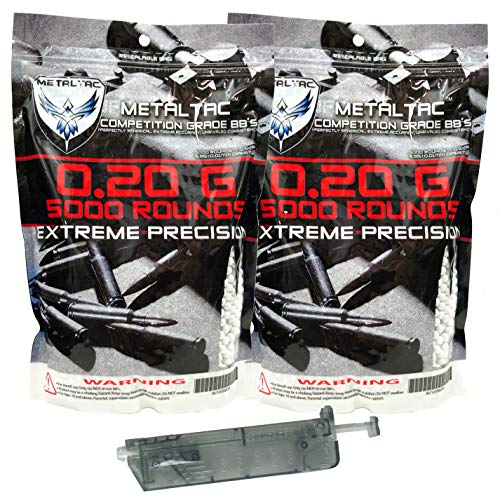 Match Grade Airsoft BBs 0.20g 10000 Rounds with Loader