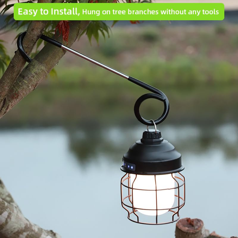 Kuyafenni 3-Pack XL Camping Lantern Hooks for Outdoor Lighting, Bird Feeders & Garden Decor