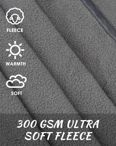 DUKUSEEK Black Waterproof Hooded Stadium Blanket - Large Outdoor Wearable Fleece for Camping Beach Sports