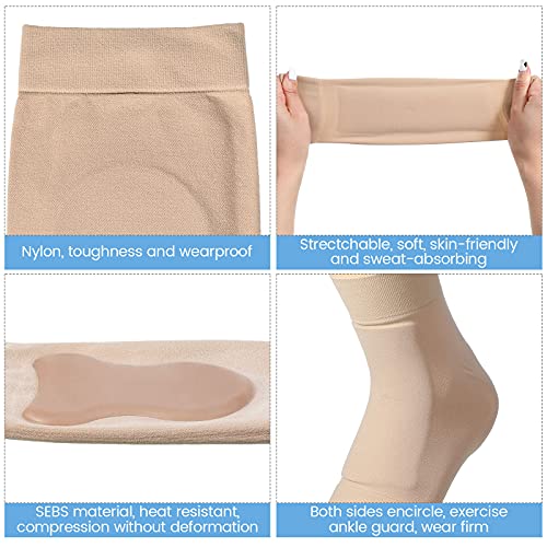 Nuanchu Ice Skating Socks with Gel Pads - Unisex Lace Bite Support, 2 Pairs