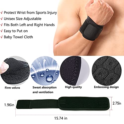 Wrist Brace - 2 Pack Adjustable Support for Carpal Tunnel - Starry Sky Black