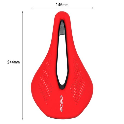 Bicycle Seat Road Bike Saddles PU Ultralight Breathable Comfortable Seat Cushion Bike Racing Saddle Parts Components (Red)