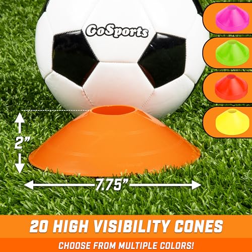 Agility Training Cones - 20 Pack in Orange with Tote Bag