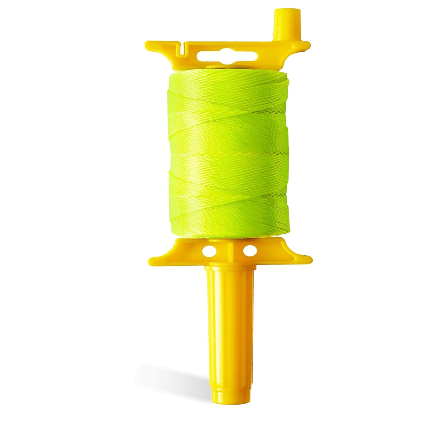 Mason Line with Handle, Reloadable Reel, #18 Braided Nylon Line, 600 Feet of High Strength Nylon Line for Gardening or Masonry Tools, Kite Twine, Fluorescent Yellow