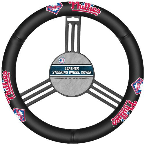 Genuine Leather Steering Wheel Cover - Philadelphia Phillies