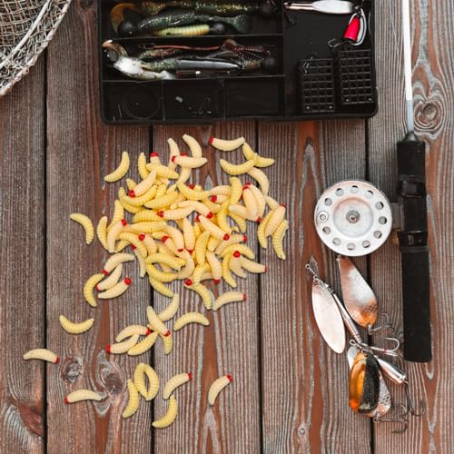 100pcs Soft Plastic Fishing Worms Lures for Freshwater Bait