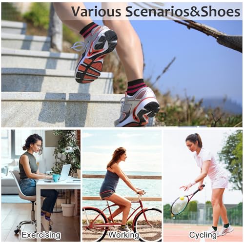 YSense 8 Pairs Mini Crew Ankle Socks for Women - Color Variations Included