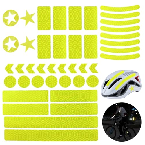 42Pcs Fluorescent Yellow-Green Reflective Stickers for Safety