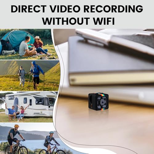 No WiFi Security Camera, Spy Camera with 32GB Memory Card,1080P FHD Small Camera, Portable Miniguard Cam with Night Vision, Motion Detection, Loop Storage, 360¡Æ Rotating Bracket