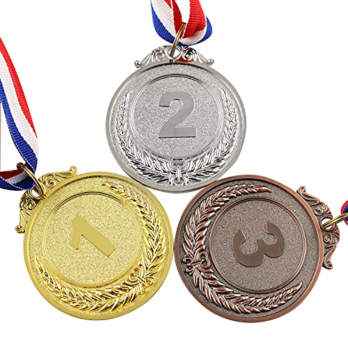 50mm Zinc Alloy Award Medals - Gold, Silver & Bronze Set
