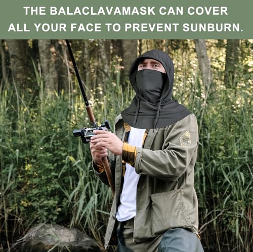 Balaclava Sun UV Protection Hood - Breathable Full Head Mask - Black